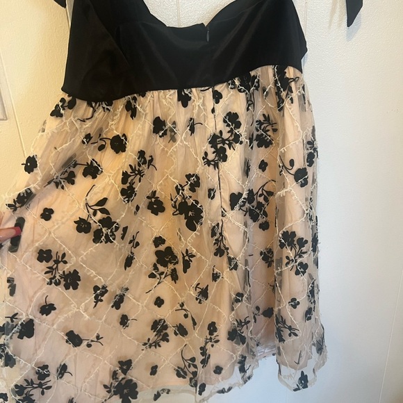 Black & Nude Floral Dress (Size M) NWT - Picture 5 of 7